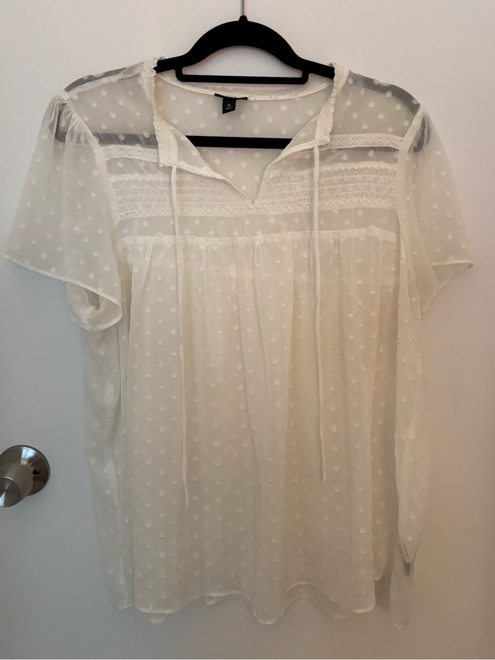 torrid White Swiss Dot Sheer Peasant Blouse